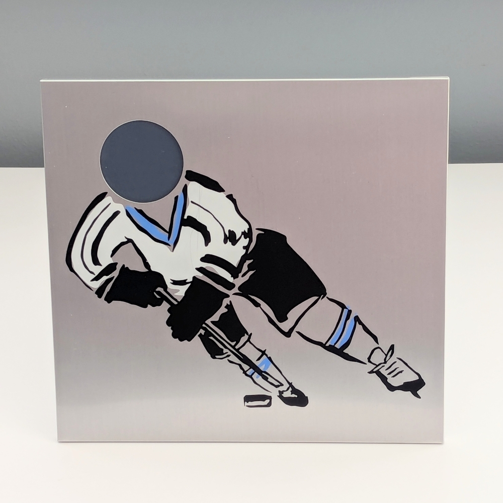 Silver Hockey Player Picture Frame - Insert Your Hockey Player's Face